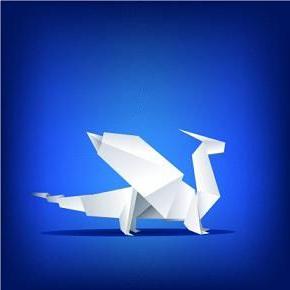 Konst av origami - drake av papper