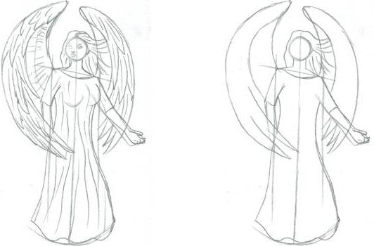 Hur man ritar en ängel: små tricks för att förenkla ritningen