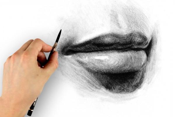 hur man ritar läppar med en penna