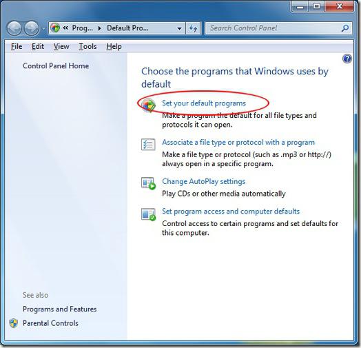 lista över standard Windows-program 